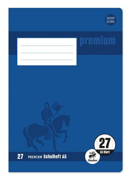 Staufen Heft PREMIUM LIN 27 - A5, 16 Blatt, 90 g/qm, PREMIUM LIN iert mit RandPREMIUM LIN ien, 734010377