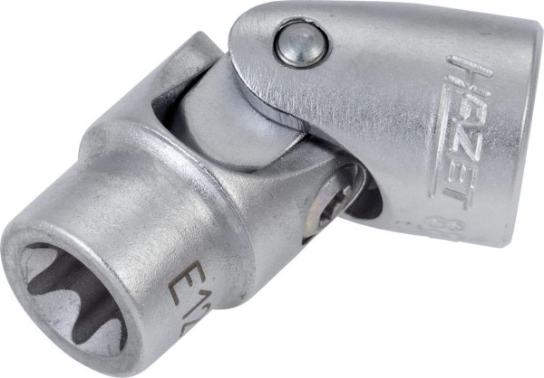 Hazet Steckschlüsseleinsatz TORX®, Vierkant hohl 10 mm (3/8 Zoll), Außen TORX® Profil, E12, mit Gelenk, 880G-E12