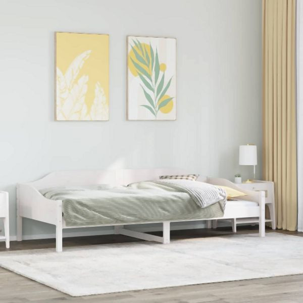 vidaXL Massivholzbett ohne Matratze Weiß 80x200 cm Kiefernholz, 850912