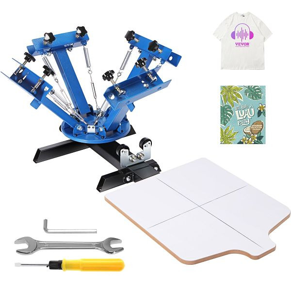 VEVOR Siebdruckpresse T-Shirt Siebdruckmaschine 1 Farben + 1 Station, T-Shirtpresse, Hitzepresse Transferpresse DIY Ausrüstung Drucker, SYJTTSSYZZ417ZTAWV0