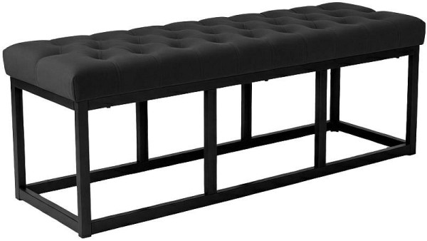 CLP Sitzbank Polson Samt Schwarz 120 cm, schwarz, 318772
