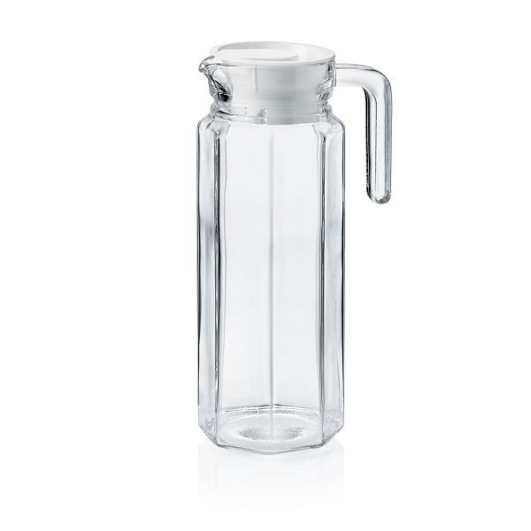 WAS Krug mit Kunststoffdeckel, 1,0 Liter, Glas, VE: 12 Stück, 1772100