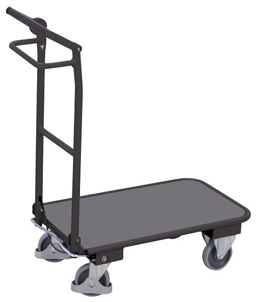 VARIOfit Klappbügelwagen mit Totmannbremse, Ladefläche: 720 x 450 mm, RAL 7016 anthrazitgrau, sw-450.831/AG