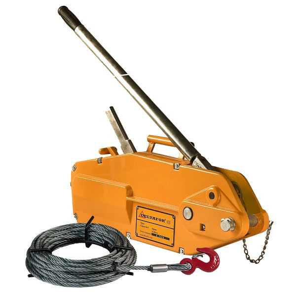 DELTAFOR® Drahtseilzug, mit Alu-Gehäuse, inkl. 20 Meter Stahldrahtseil, 0,8t, SG.0.0250000802