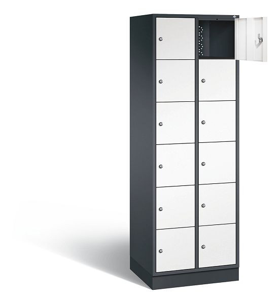 C+P Schließfachschrank Intro, H1950xB620xT490mm, Farbe: Schwarzgrau / Verkehrsweiß, 8670-201 S10132