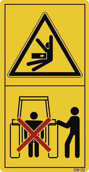 Moedel Bei Betätigung des Krafthebers...Aufenthalt rechts, Folie, 60x116 mm, VE: 2 Stück/Bogen, 69445