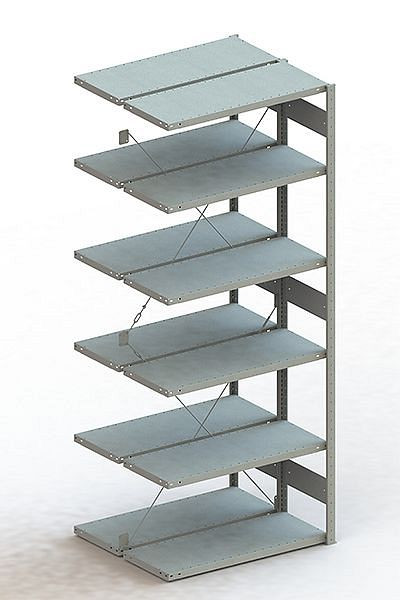 Meta S3 Steckregal CLIP 230 DAR 2500x1000x400 mm, verzinkt, Bodenanzahl: 2 x 6, 200180840