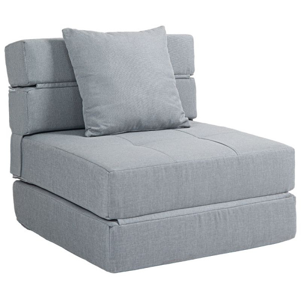 HOMCOM Schlafsessel Relaxsessel Gästebett, abnehmbarer Bezug, 70 x 70 x 61 cm, Hellgrau, 839-027V00LG