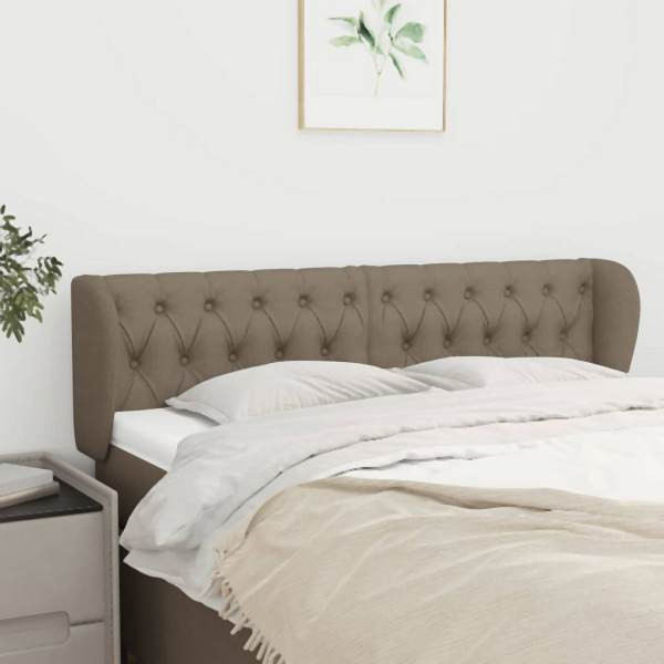vidaXL Kopfteil mit Ohren Taupe 147x23x78/88 cm Stoff, 3117482