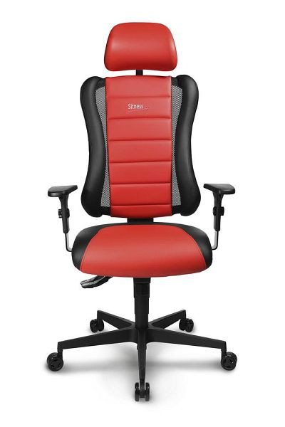 Deskin Managementsessel Sitness RACE RS, Fußkreuz Polyamid schwarz, Stoff Softtex schwarz/rot, 287824