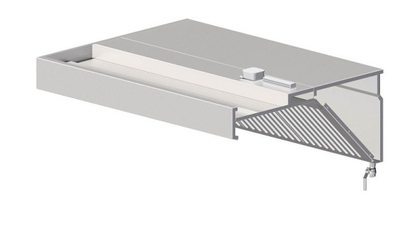 Stalgast Wandhaube, schrägform 1400 mm x 1100 mm mit Flammschutzfilter Typ B, WH141100