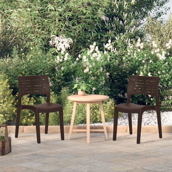 vidaXL Gartenstühle 2 Stück Mokka Polypropylen, Material: PP (Polypropylen), 317730