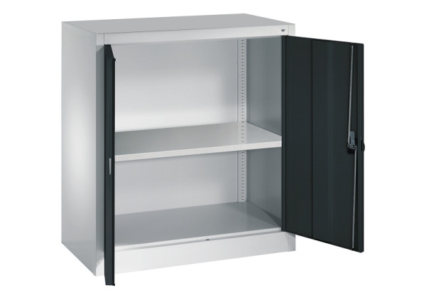 C+P Flügeltürenschrank Serie 12, H1000xB935xT400mm, 7035/7016, 1 Einlegeboden aus Stahl lackiert, 130987-350 S10015