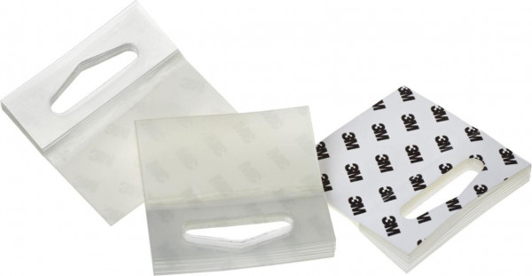 3M ScotchPad Hang Tabs selbstklebende Aufhänger 1075, transparent, 0,0254 m x 25,4 mm, VE: 10 x 500 Stück, 7000001899