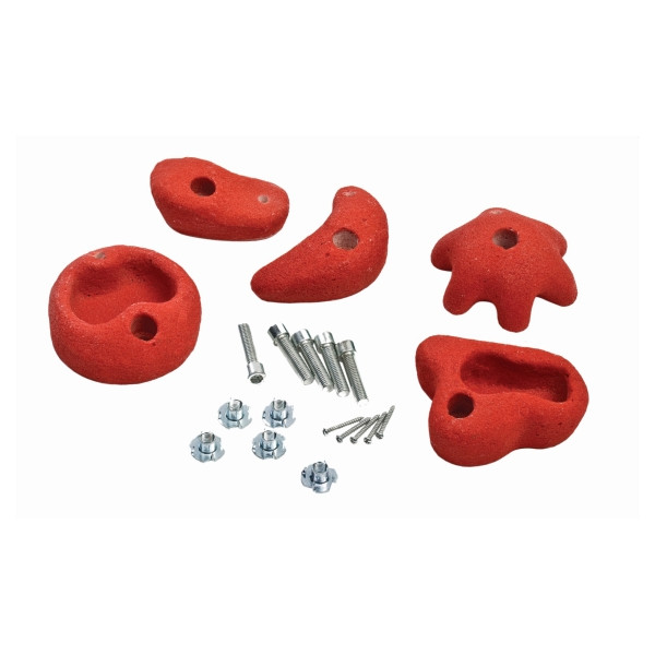 T&J Klettersteine rot, 5 Steine/ Set, 22243, 4024785222439