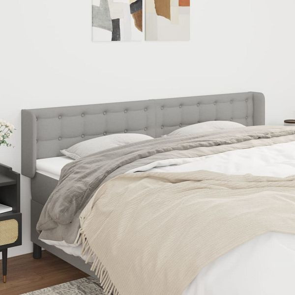 vidaXL Kopfteil mit Ohren Hellgrau 163x16x78/88 cm Stoff, 3119208