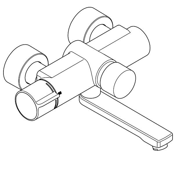 KWC Selbstschluss-Thermostatbatterie, F5, Wandbatterie, Ausladung 255 mm, 3600008677
