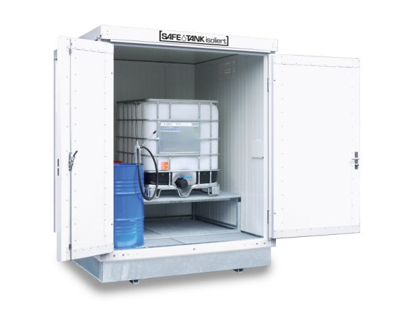 SÄBU SAFE Tank 400 KTC, isoliert, montiert, Kunststoffbeschichtet RAL 9002, 2.100 x 2.170 x 2.650 mm, F8850750201-F911