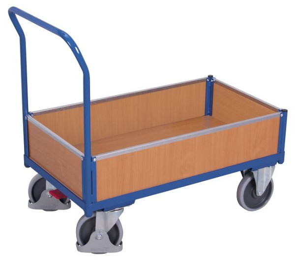 VARIOfit Kastenwagen mit Holz, Ladefläche: 860 x 450 mm, RAL 5010 enzianblau, sw-500.402