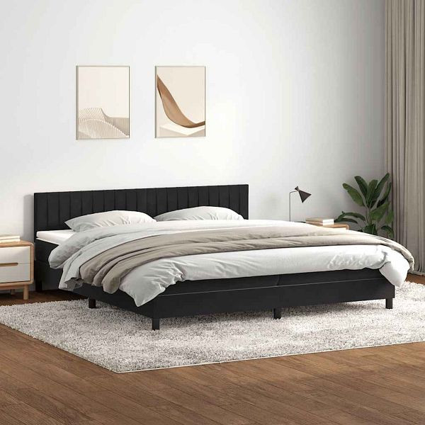 vidaXL Boxspringbett mit Matratze Schwarz 200x210 cm Samt, 3316421