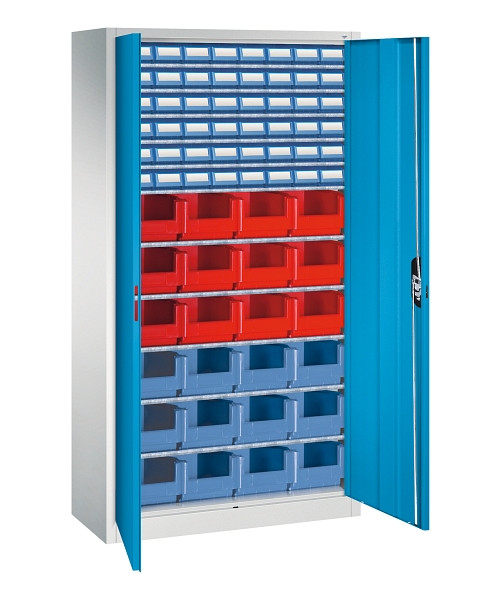 C+P Magazinschrank Serie 13, H1980xB1000xT420mm, 7035/5012, Einlegeböden 11, 133144-29 S10113