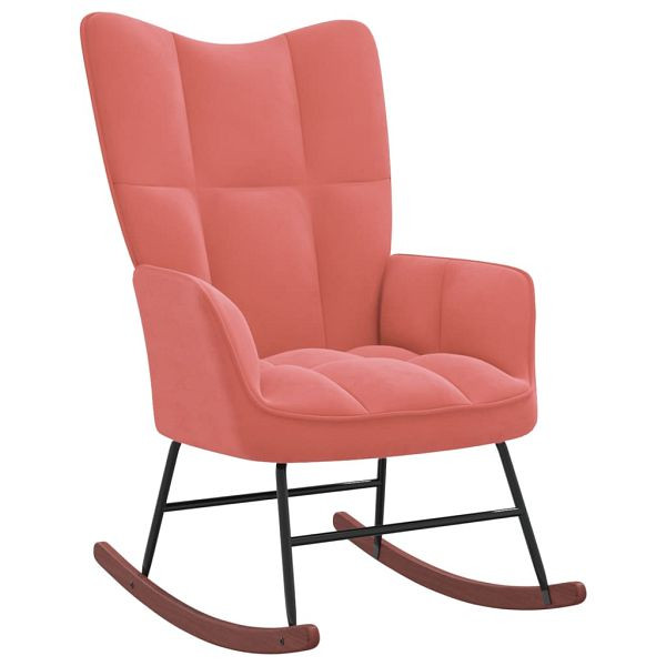 vidaXL Schaukelstuhl Samt Farbe Rosa, 328143, 8720286425145