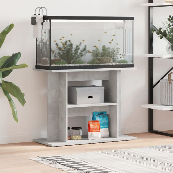 vidaXL Aquariumständer Betongrau 80x35x60 cm Holzwerkstoff, 833579