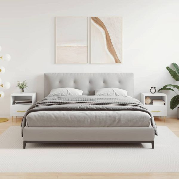 vidaXL Nachttische 2 Stück Weiß 40x35x47,5 cm Holzwerkstoff, 827405