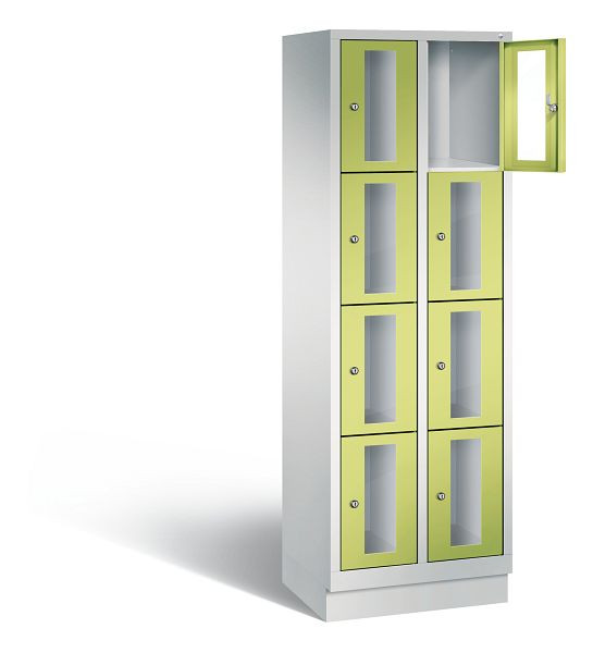 C+P Schließfachschrank Classic, H1800xB610xT500mm, Farbe: Lichtgrau / Viridingrün, 8020A204 S10007