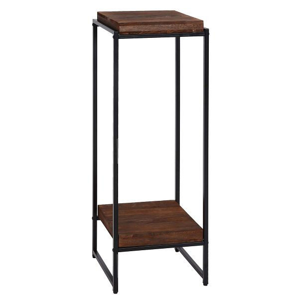 Mendler Blumentisch HWC-K71, Blumenregal Beistelltisch Pflanzregal, MDF Metall, dunkelbraun, 101cm, 96848