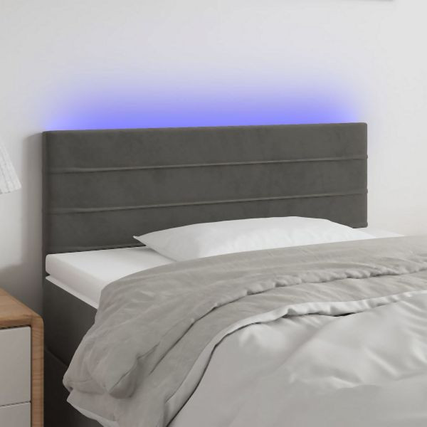 vidaXL LED Kopfteil Dunkelgrau 90x5x78/88 cm Samt, 3121789