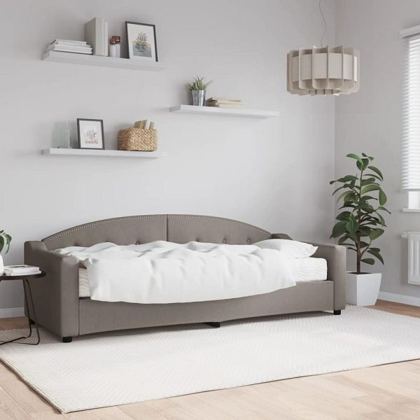 vidaXL Tagesbett mit Matratze Taupe 80x200 cm Stoff, 3197510