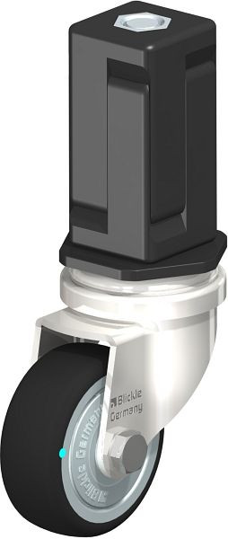 Blickle LRXA-PATH 50KD-FK-EXV05 Edelstahl-Apparate-Lenkrolle mit Expander, Thermoplastisches Polyurethan, Grau, 853346