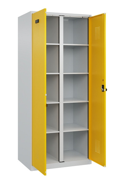 C+P Wäsche-Spind Evolo PLUS, 2 Abteile, 1850x800x500mm, 7035/1023, Verschluss Drehriegel, 049002-22B S10001