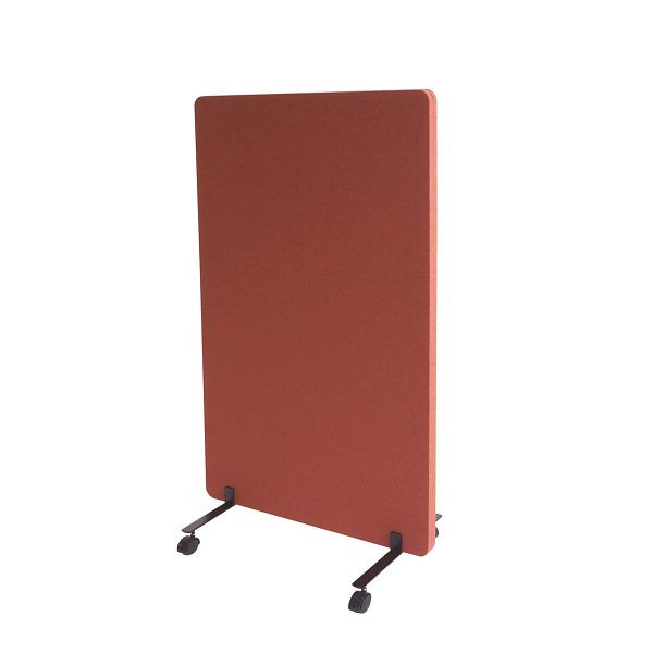 Mendler Akustik-Trennwand HWC-G77, Büro-Sichtschutz Raumteiler Pinnwand, doppelwandig rollbar Stoff/Textil, 127x80cm braun, 79529+71957