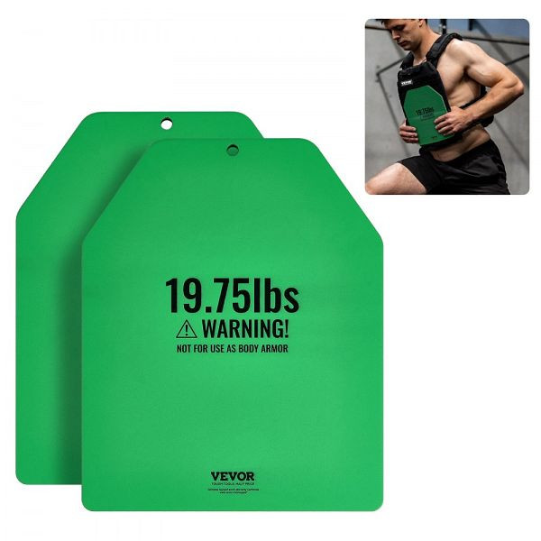 VEVOR Gewichtsplatten für Gewichtswesten 17,8 kg (2 x 8,9 kg), Ergonomisch, für WODs & Training, Grün, HJGKPZPHJGPB6OBBJ001V0