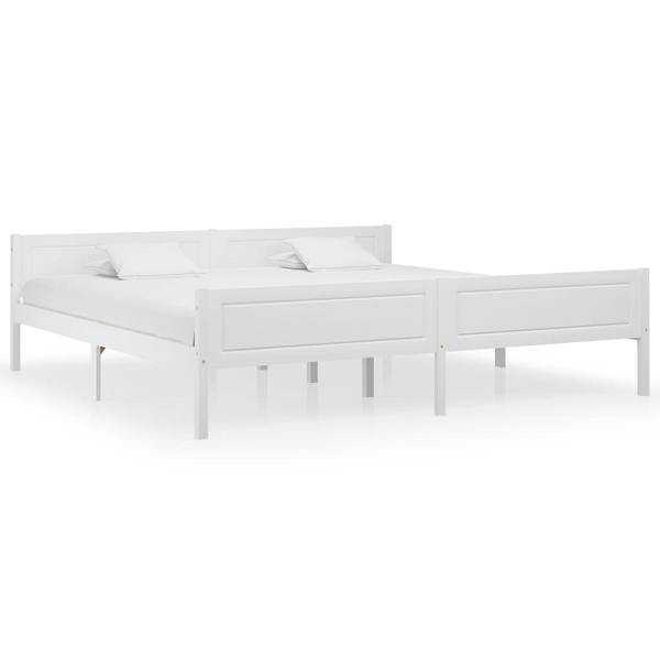 vidaXL Massivholzbett Kiefer Weiß 200x200 cm, 322109, 8720286364208