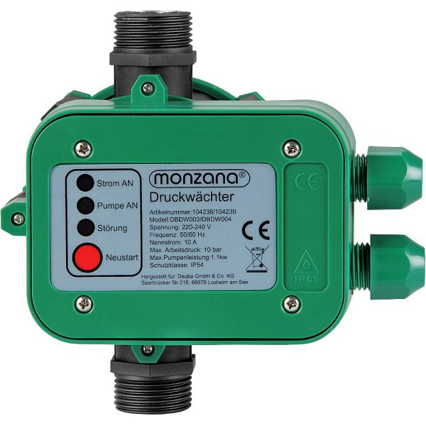 monzana Druckwächter ohne Kabel 10 Bar, Gartenbewässerung, Hauspumpensteuerung, 104238