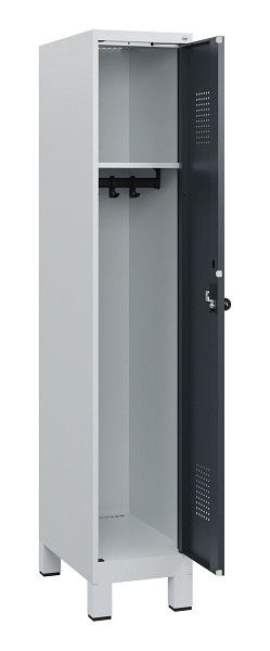 C+P Spind Evolo PLUS, Füße, 1 Abteil, 1630x300x500mm, 7035/7016, Drehriegel, 0490105-10 S10012