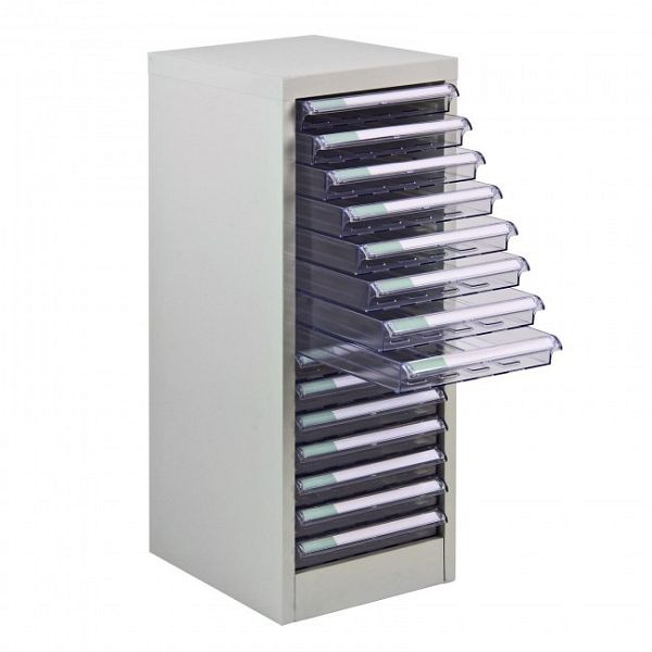 ADB Schubladencontainer SC15, Außenmaße des Metallkorpus (B x T x H): 28 x 35 x 74, 5 cm, Farbe: Lichtgrau, pulverbeschichtet (RAL 7035), 40609