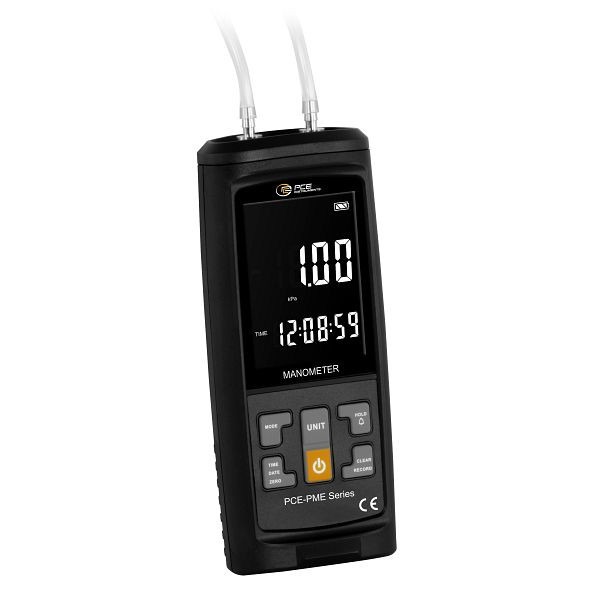 PCE Instruments Manometer bis ±1 kPa, 13 wählbare Einheiten, Datenaufzeichnung und USB-C Schnittstelle, PC-Software, Export in xls-Datei, PCE-PME 1