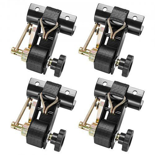 VEVOR Spanngurte für Leitergestell, 38 mm x 2,25 m, schwarz, J-Haken, 226,8 kg, Schnallenverschluss (4er-Pack), YGTJJLGDD4J0S0IWZ001V0