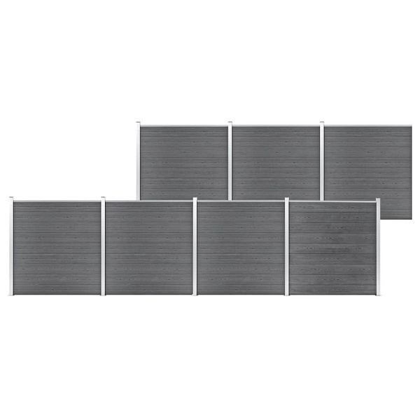 vidaXL Gartenzaun WPC 1218x186 cm Grau, 3053230