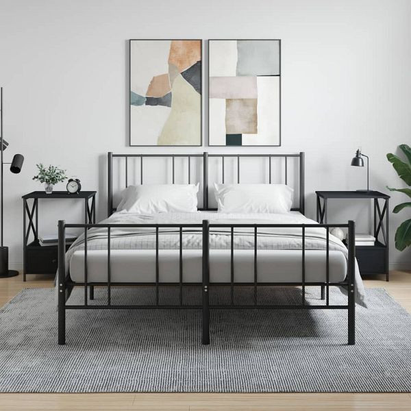 vidaXL Nachttische 2 Stück Schwarz 50x41x65 cm Holzwerkstoff, 826084