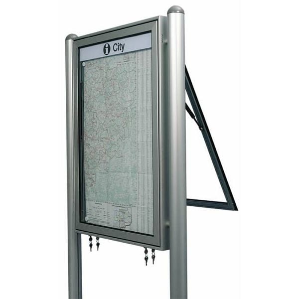 Stein HGS Ständer zum Aufdübeln mit Stahlfußplatten (Modelle TN,TR), Rechteckrohr/80x40mm/Flachkappe, eloxiert alu-silberfarbig, VE: 2 Stück, 103000377