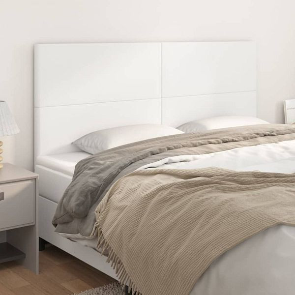 vidaXL Kopfteile 4 Stück Weiß 100x5x78/88 cm Kunstleder, 3116161