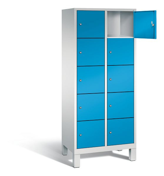 C+P Schließfachschrank Evolo, H1850xB810xT500mm, Farbe: Lichtgrau / Lichtblau, 48010-225 S10021