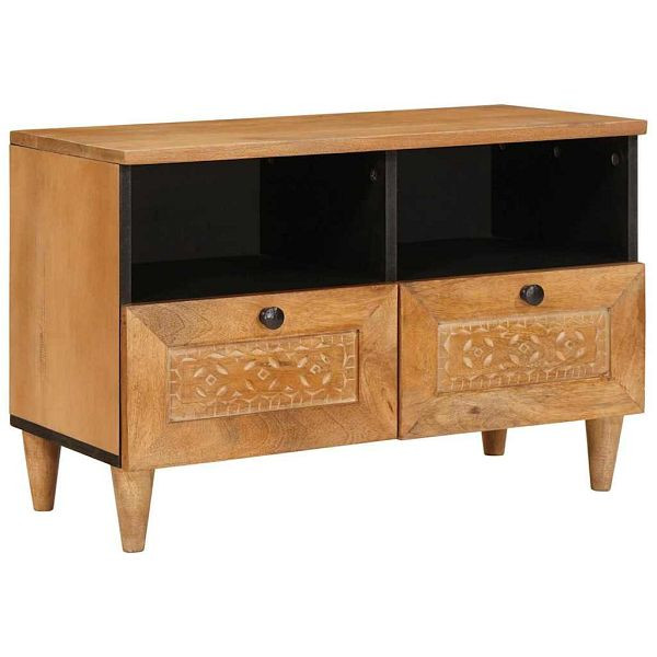 vidaXL TV-Schrank Hellbraun 70 x 33 x 46 cm massives Mangoholz, 4018081
