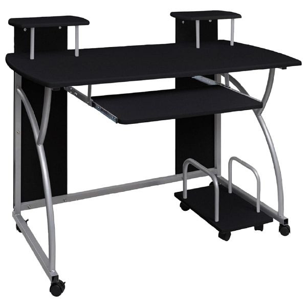 vidaXL Computertisch Schwarz 110x52x88,5 cm Holzwerkstoff, 20582