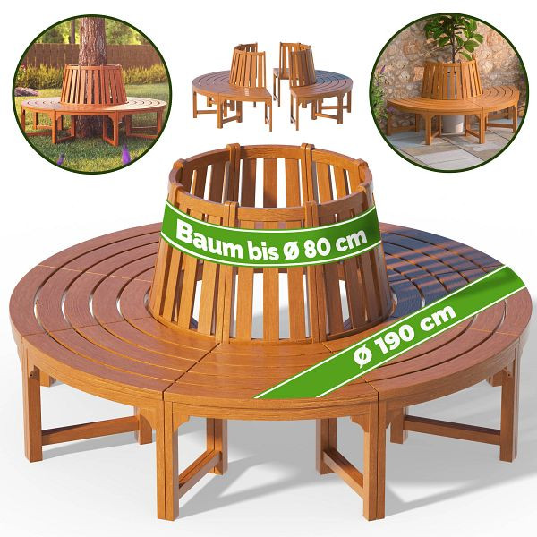 casaria Baumbank Ø190cm Eukalyptusholz FSC®-zertifiziert, 991039